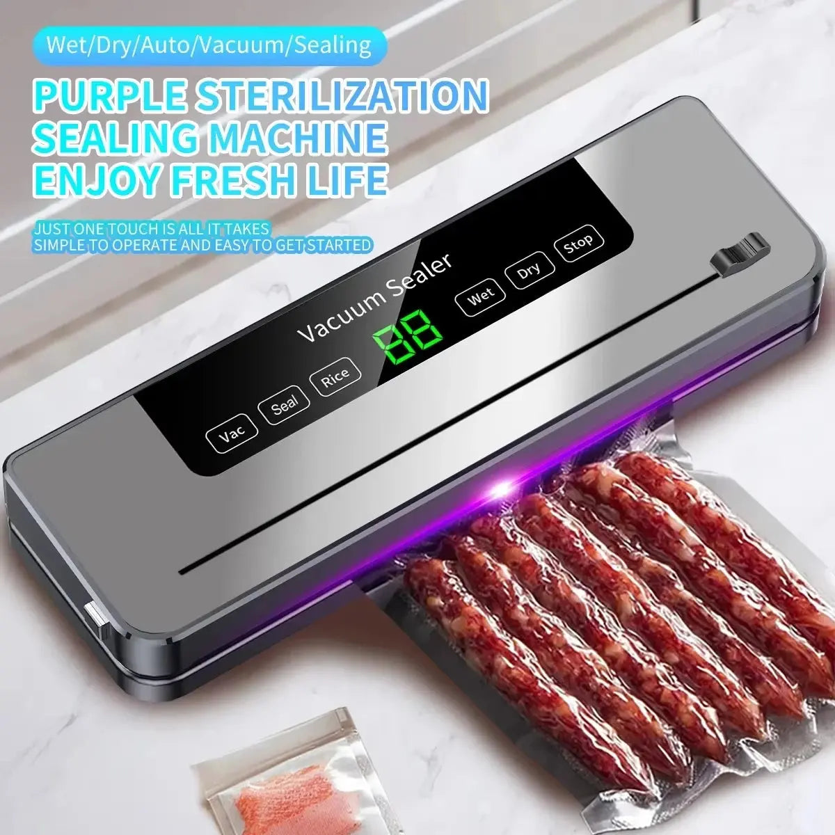 High Quality Professional Home Kitchen Vacuum Sealer Machine Easy Use with Cutter Hot Sale for Household RV Battery Power Source luxecrown.co.uk