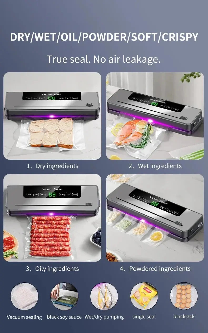 High Quality Professional Home Kitchen Vacuum Sealer Machine Easy Use with Cutter Hot Sale for Household RV Battery Power Source luxecrown.co.uk