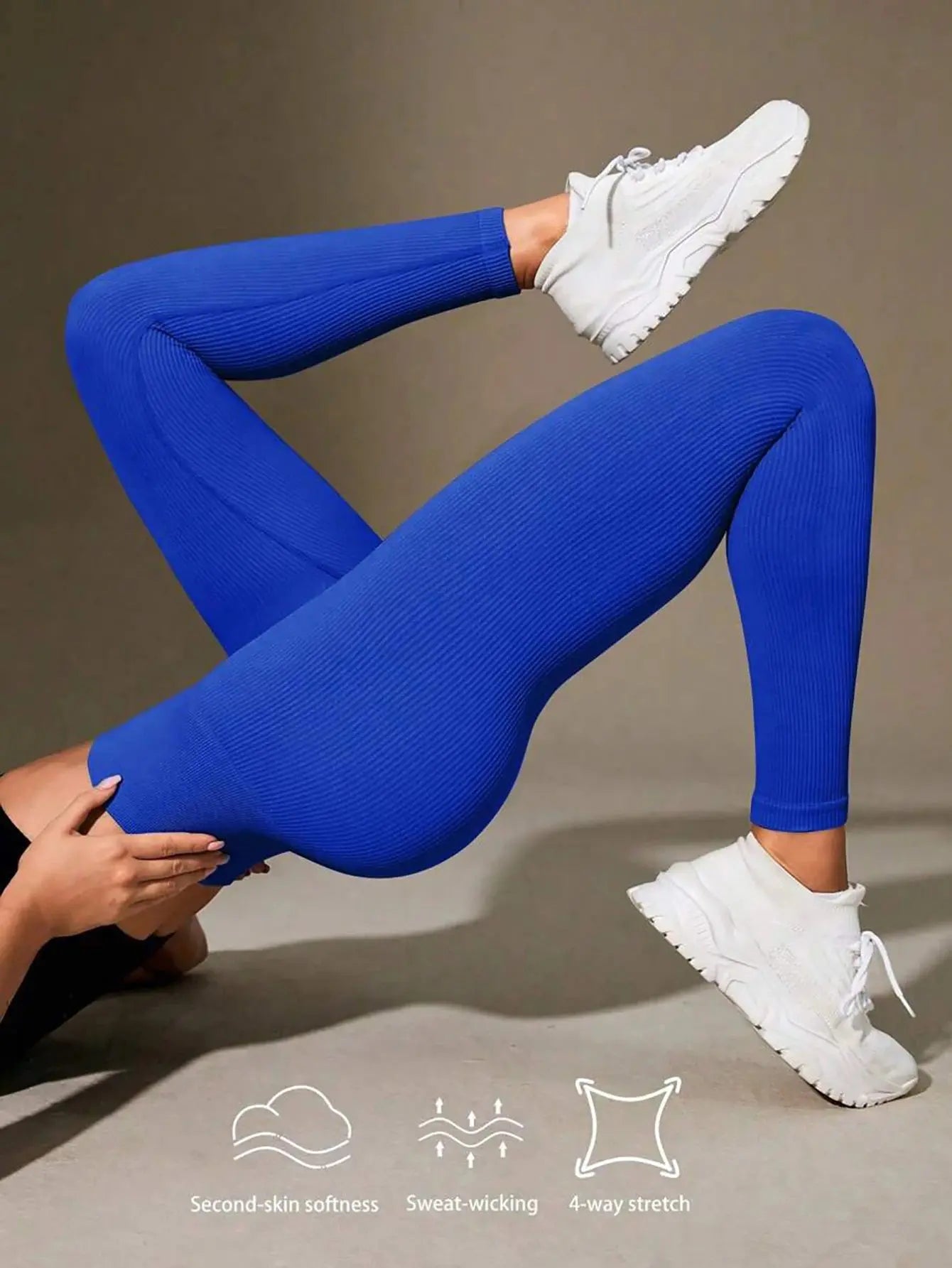 High Waist Seamless Yoga Pants Ribbed Texture Workout Leggings, Breathable Tights for Yoga Gym Fitness Running, New Design luxecrown.co.uk