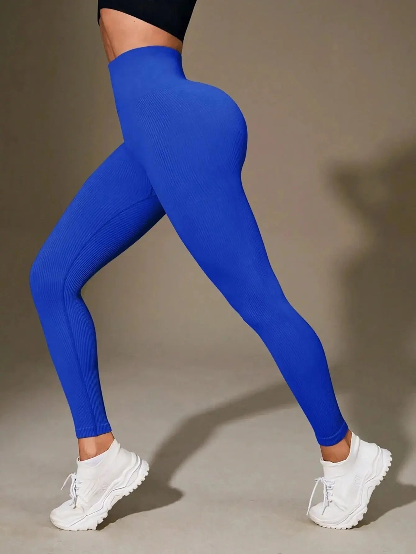 High Waist Seamless Yoga Pants Ribbed Texture Workout Leggings, Breathable Tights for Yoga Gym Fitness Running, New Design luxecrown.co.uk
