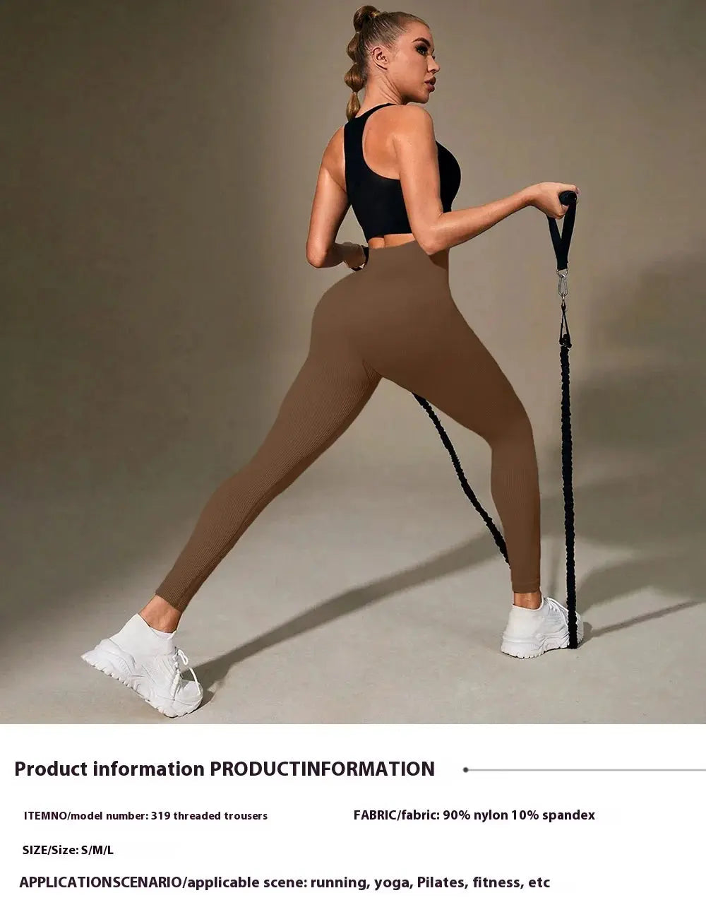 High Waist Seamless Yoga Pants Ribbed Texture Workout Leggings, Breathable Tights for Yoga Gym Fitness Running, New Design luxecrown.co.uk