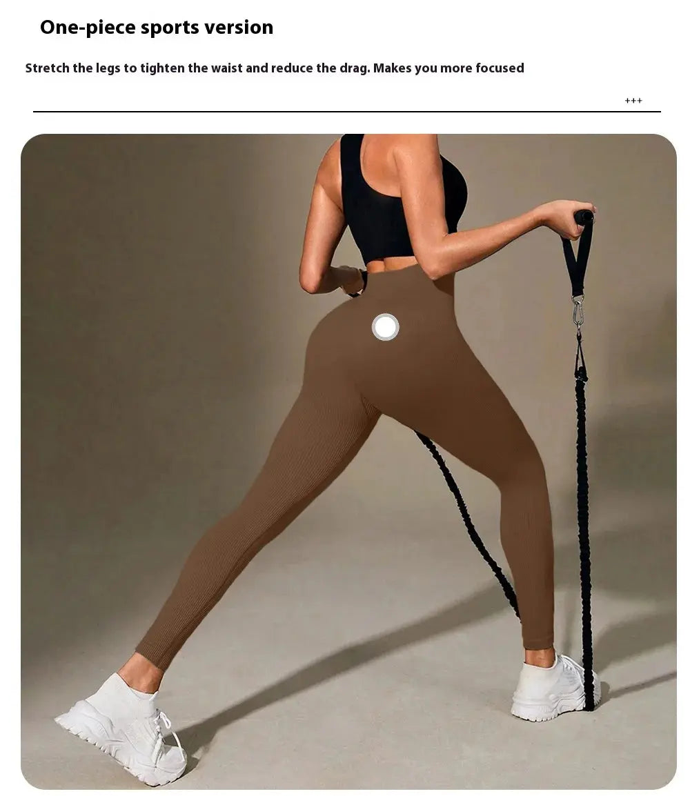 High Waist Seamless Yoga Pants Ribbed Texture Workout Leggings, Breathable Tights for Yoga Gym Fitness Running, New Design luxecrown.co.uk