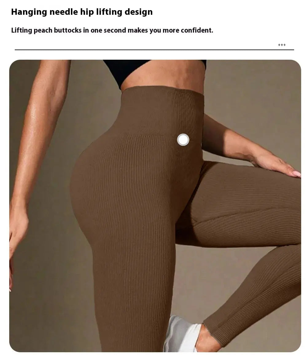 High Waist Seamless Yoga Pants Ribbed Texture Workout Leggings, Breathable Tights for Yoga Gym Fitness Running, New Design luxecrown.co.uk