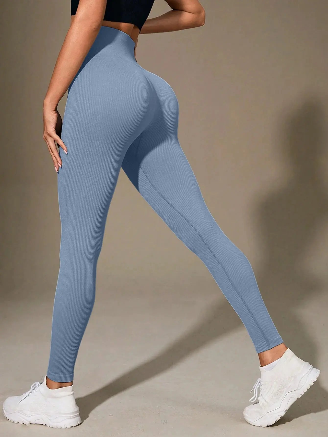 High Waist Seamless Yoga Pants Ribbed Texture Workout Leggings, Breathable Tights for Yoga Gym Fitness Running, New Design luxecrown.co.uk