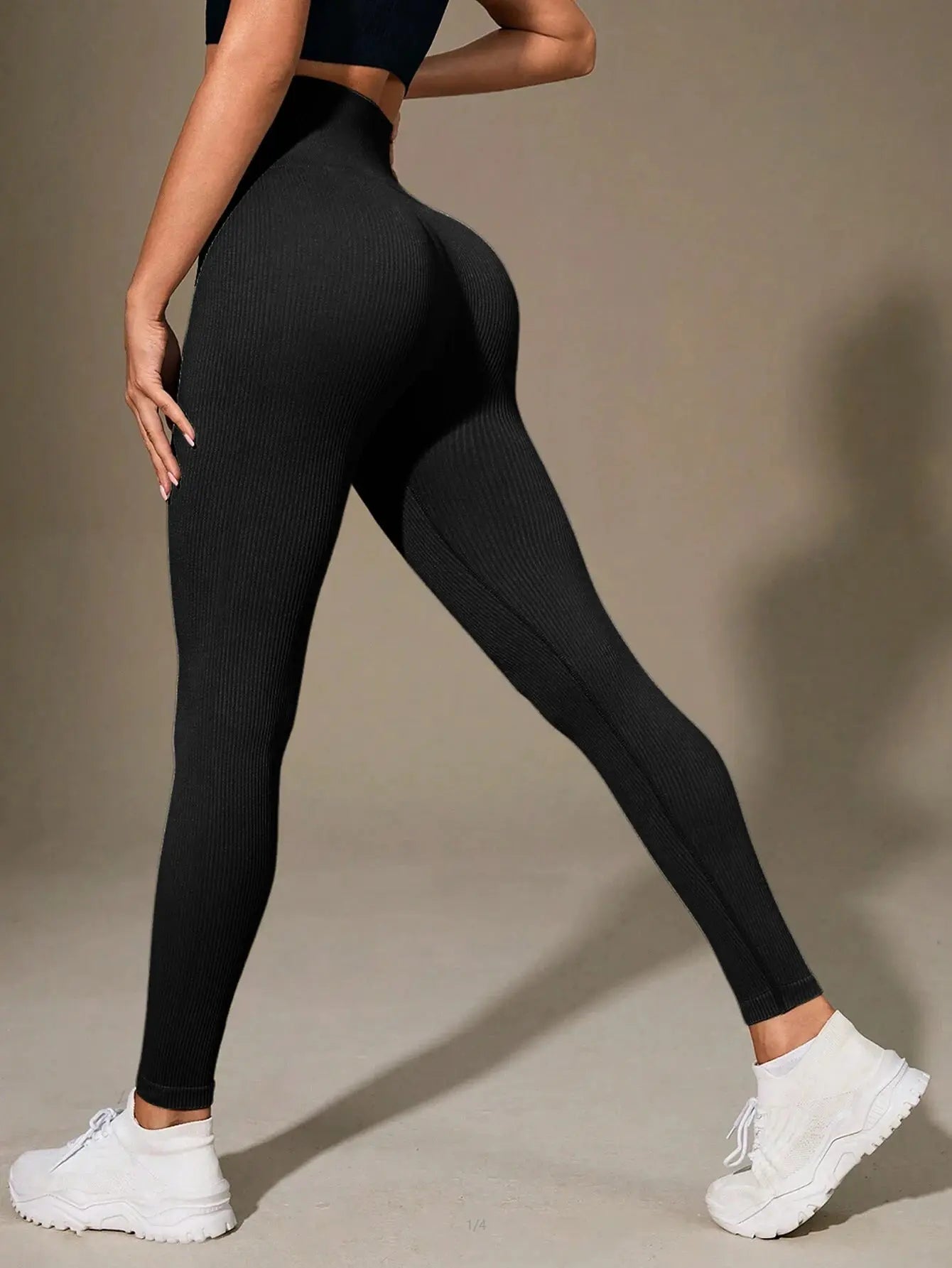 High Waist Seamless Yoga Pants Ribbed Texture Workout Leggings, Breathable Tights for Yoga Gym Fitness Running, New Design luxecrown.co.uk