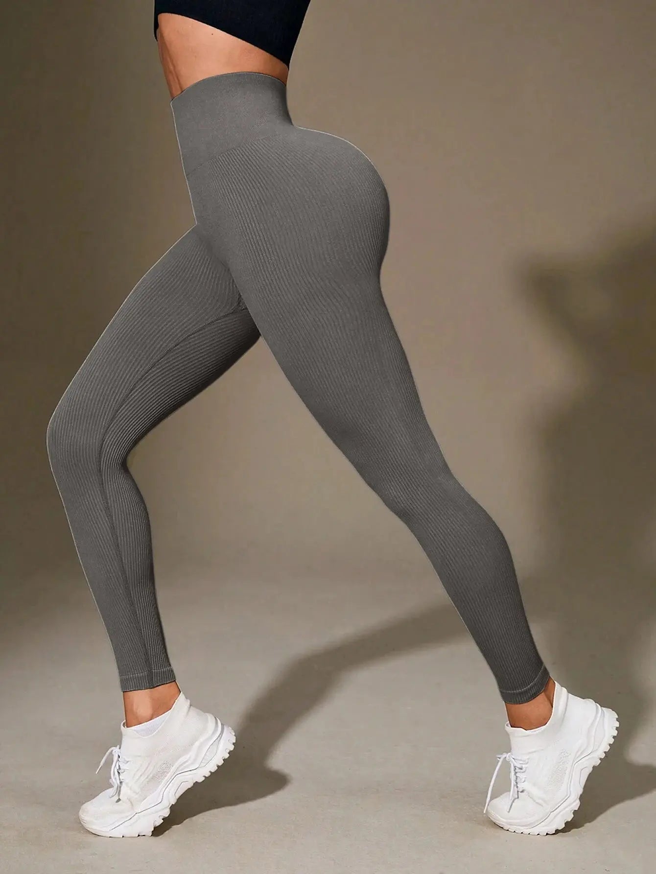 High Waist Seamless Yoga Pants Ribbed Texture Workout Leggings, Breathable Tights for Yoga Gym Fitness Running, New Design luxecrown.co.uk