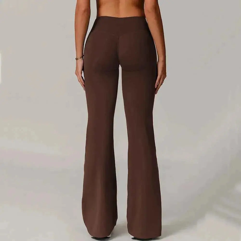 High Waist Wide Leg Pants Leggings Women Tights Fitness Bell-bottoms Yoga Elastic Leggings Push Up Gym Workout Flared Pants