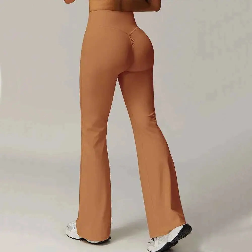 High Waist Wide Leg Pants Leggings Women Tights Fitness Bell-bottoms Yoga Elastic Leggings Push Up Gym Workout Flared Pants