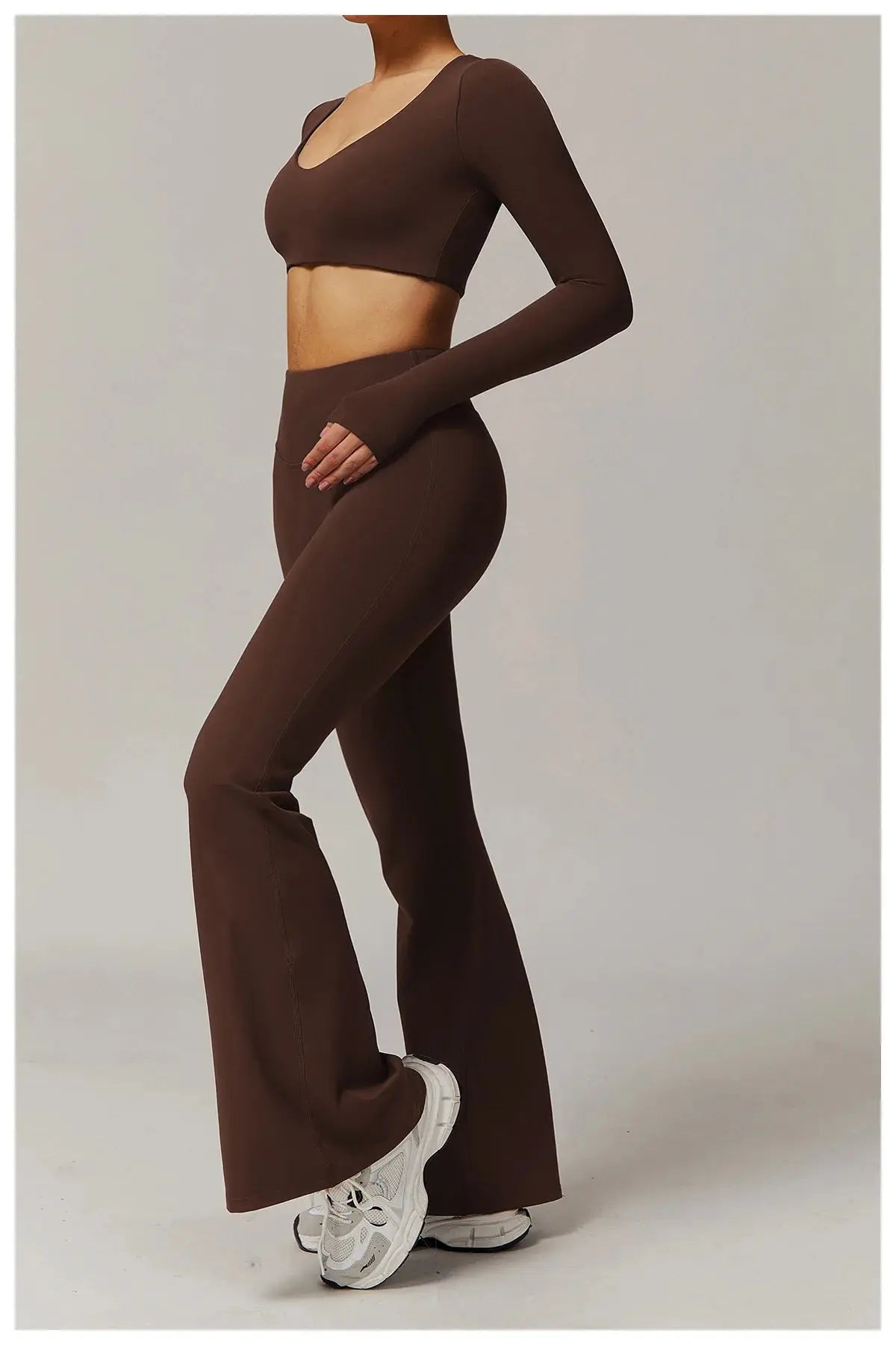 High Waist Wide Leg Pants Leggings Women Tights Fitness Bell-bottoms Yoga Elastic Leggings Push Up Gym Workout Flared Pants luxecrown.co.uk