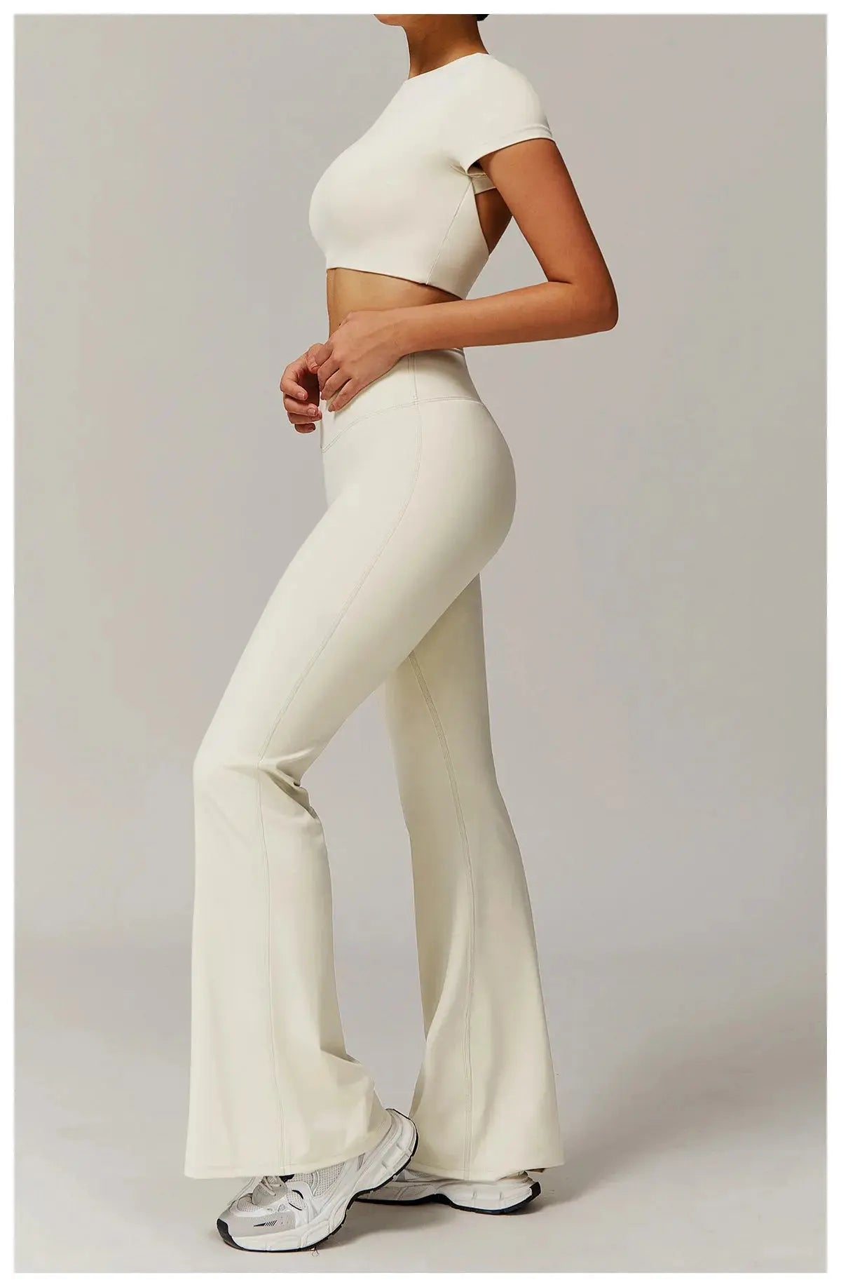 High Waist Wide Leg Pants Leggings Women Tights Fitness Bell-bottoms Yoga Elastic Leggings Push Up Gym Workout Flared Pants luxecrown.co.uk