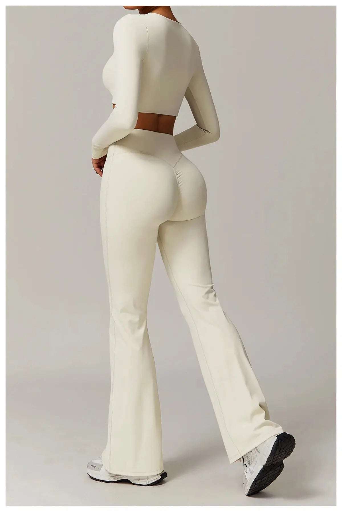 High Waist Wide Leg Pants Leggings Women Tights Fitness Bell-bottoms Yoga Elastic Leggings Push Up Gym Workout Flared Pants luxecrown.co.uk