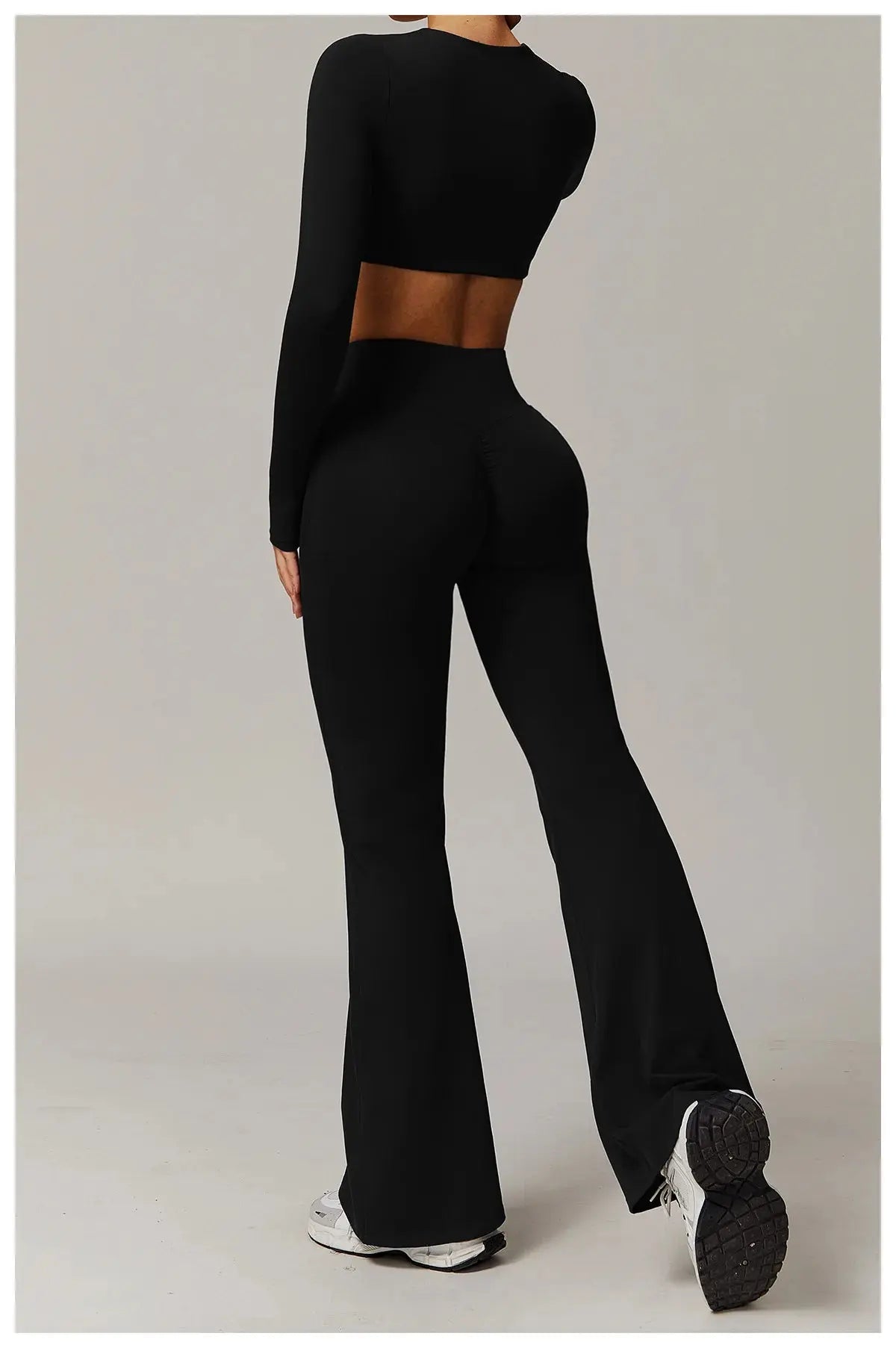 High Waist Wide Leg Pants Leggings Women Tights Fitness Bell-bottoms Yoga Elastic Leggings Push Up Gym Workout Flared Pants luxecrown.co.uk