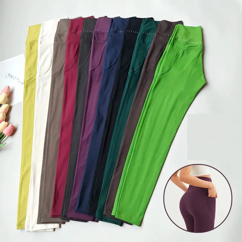High Waist Yoga Leggings Women Soft With Pockets Sports Leggings Tights Fitness Gym Elastic Pants High Quality Sport Leggings luxecrown.co.uk
