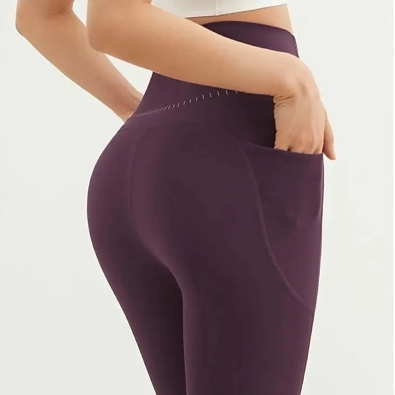 High Waist Yoga Leggings Women Soft With Pockets Sports Leggings Tights Fitness Gym Elastic Pants High Quality Sport Leggings luxecrown.co.uk