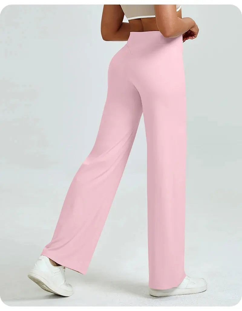 High Waisted Straight Leg Yoga Pants for Women, Naked Feeling Butt Lifting Loose Fit Workout Trousers, Slimming Gym Pants luxecrown.co.uk