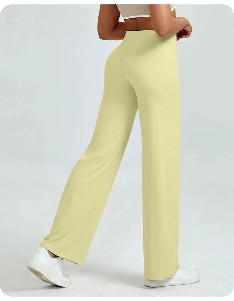 High Waisted Straight Leg Yoga Pants for Women, Naked Feeling Butt Lifting Loose Fit Workout Trousers, Slimming Gym Pants luxecrown.co.uk