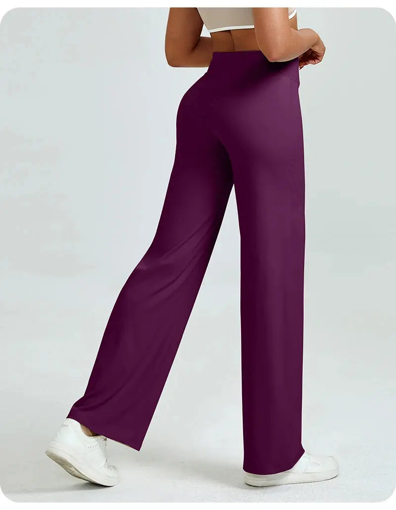 High Waisted Straight Leg Yoga Pants for Women, Naked Feeling Butt Lifting Loose Fit Workout Trousers, Slimming Gym Pants luxecrown.co.uk