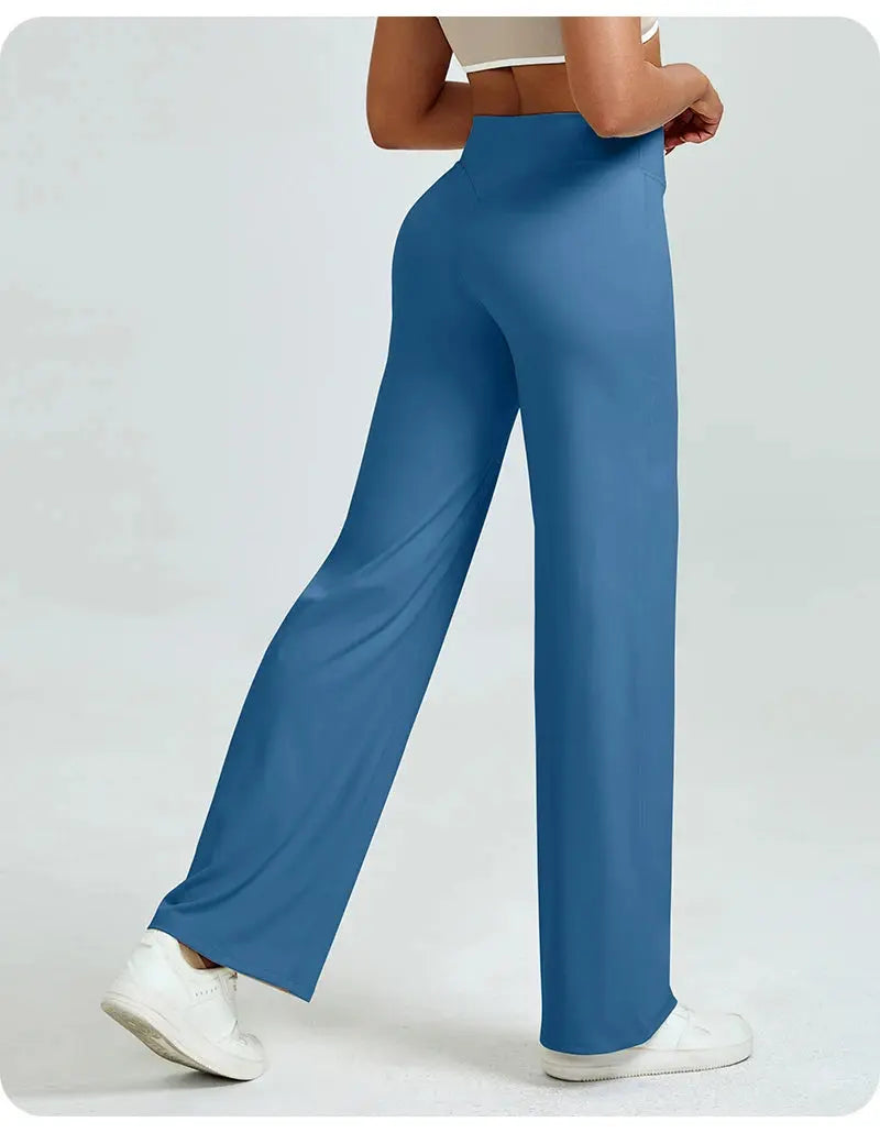 High Waisted Straight Leg Yoga Pants for Women, Naked Feeling Butt Lifting Loose Fit Workout Trousers, Slimming Gym Pants luxecrown.co.uk