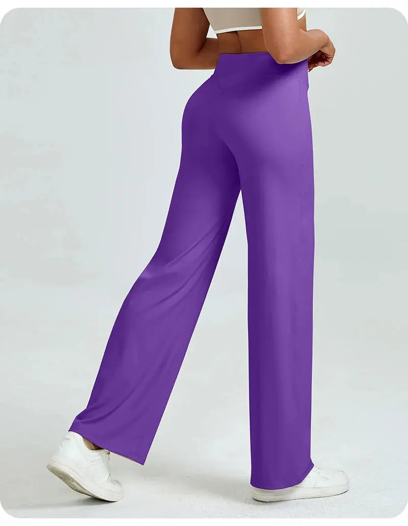 High Waisted Straight Leg Yoga Pants for Women, Naked Feeling Butt Lifting Loose Fit Workout Trousers, Slimming Gym Pants luxecrown.co.uk