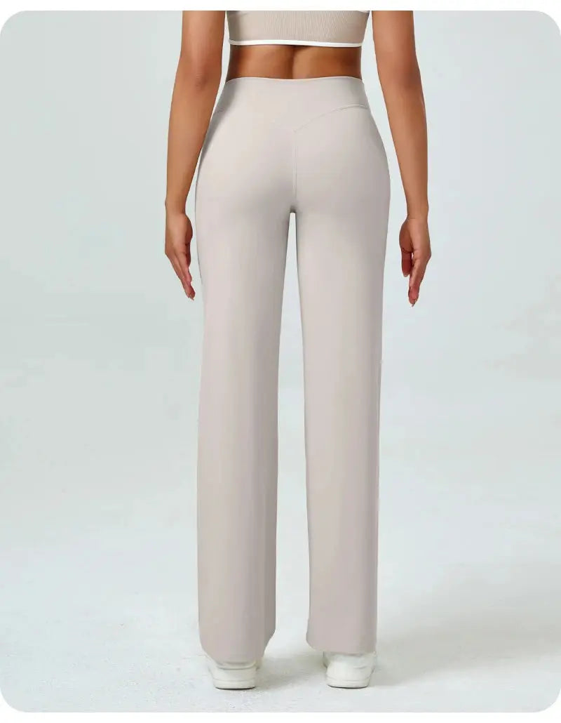 High Waisted Straight Leg Yoga Pants for Women, Naked Feeling Butt Lifting Loose Fit Workout Trousers, Slimming Gym Pants luxecrown.co.uk