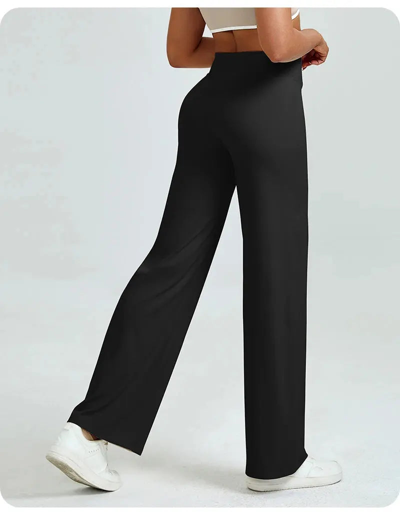 High Waisted Straight Leg Yoga Pants for Women, Naked Feeling Butt Lifting Loose Fit Workout Trousers, Slimming Gym Pants luxecrown.co.uk