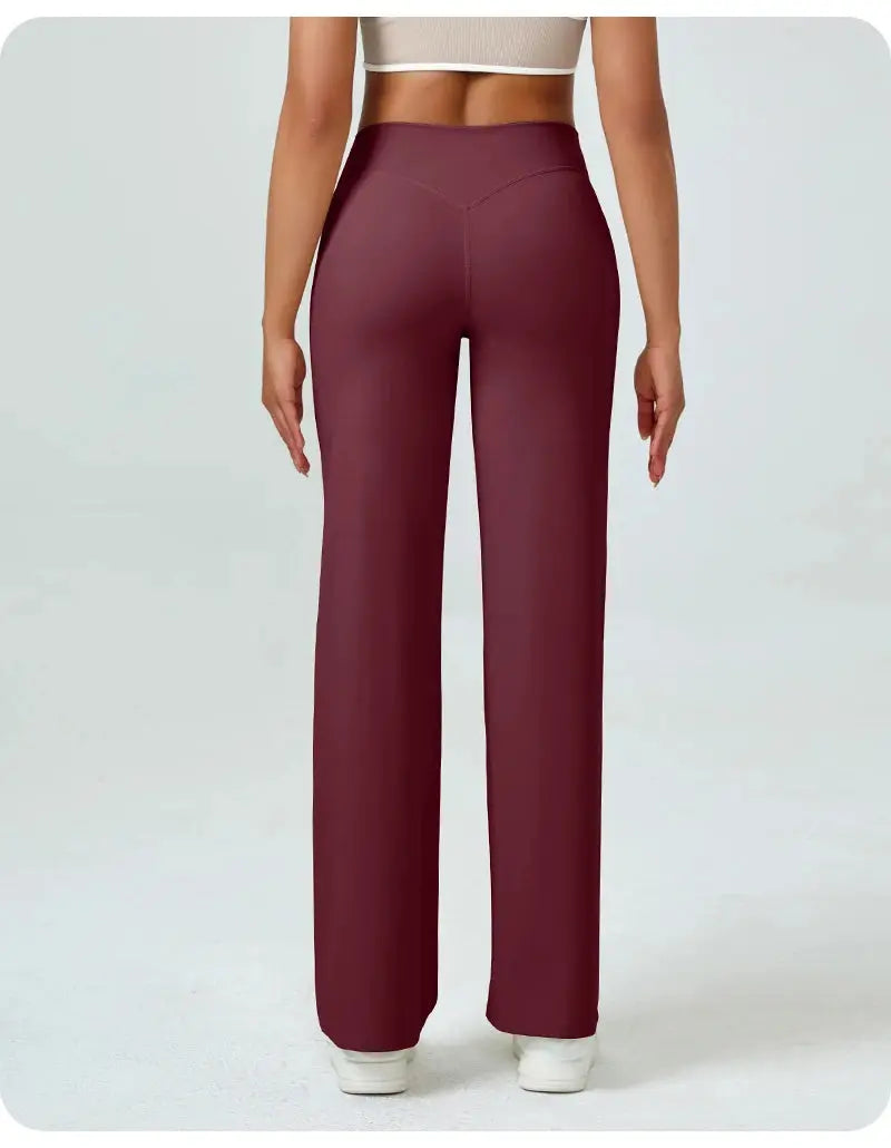High Waisted Straight Leg Yoga Pants for Women, Naked Feeling Butt Lifting Loose Fit Workout Trousers, Slimming Gym Pants luxecrown.co.uk