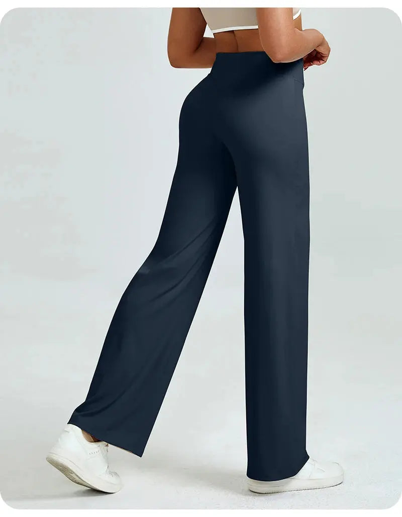 High Waisted Straight Leg Yoga Pants for Women, Naked Feeling Butt Lifting Loose Fit Workout Trousers, Slimming Gym Pants luxecrown.co.uk