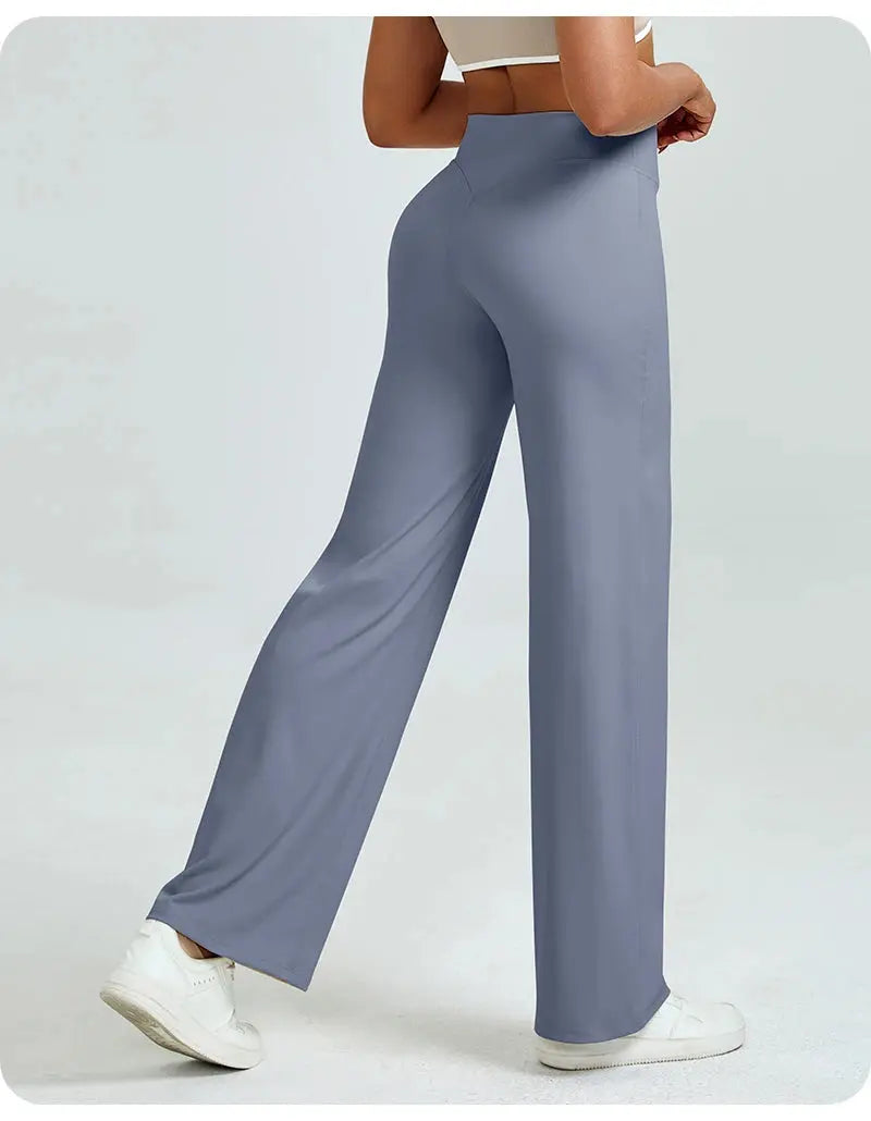 High Waisted Straight Leg Yoga Pants for Women, Naked Feeling Butt Lifting Loose Fit Workout Trousers, Slimming Gym Pants luxecrown.co.uk