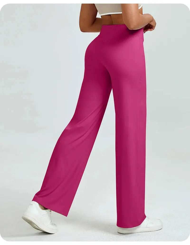 High Waisted Straight Leg Yoga Pants for Women, Naked Feeling Butt Lifting Loose Fit Workout Trousers, Slimming Gym Pants luxecrown.co.uk