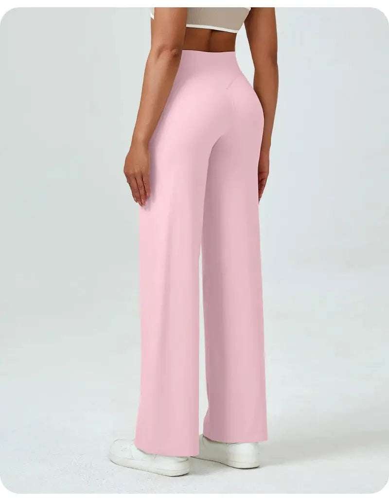 High Waisted Straight Leg Yoga Pants for Women, Naked Feeling Butt Lifting Loose Fit Workout Trousers, Slimming Gym Pants luxecrown.co.uk