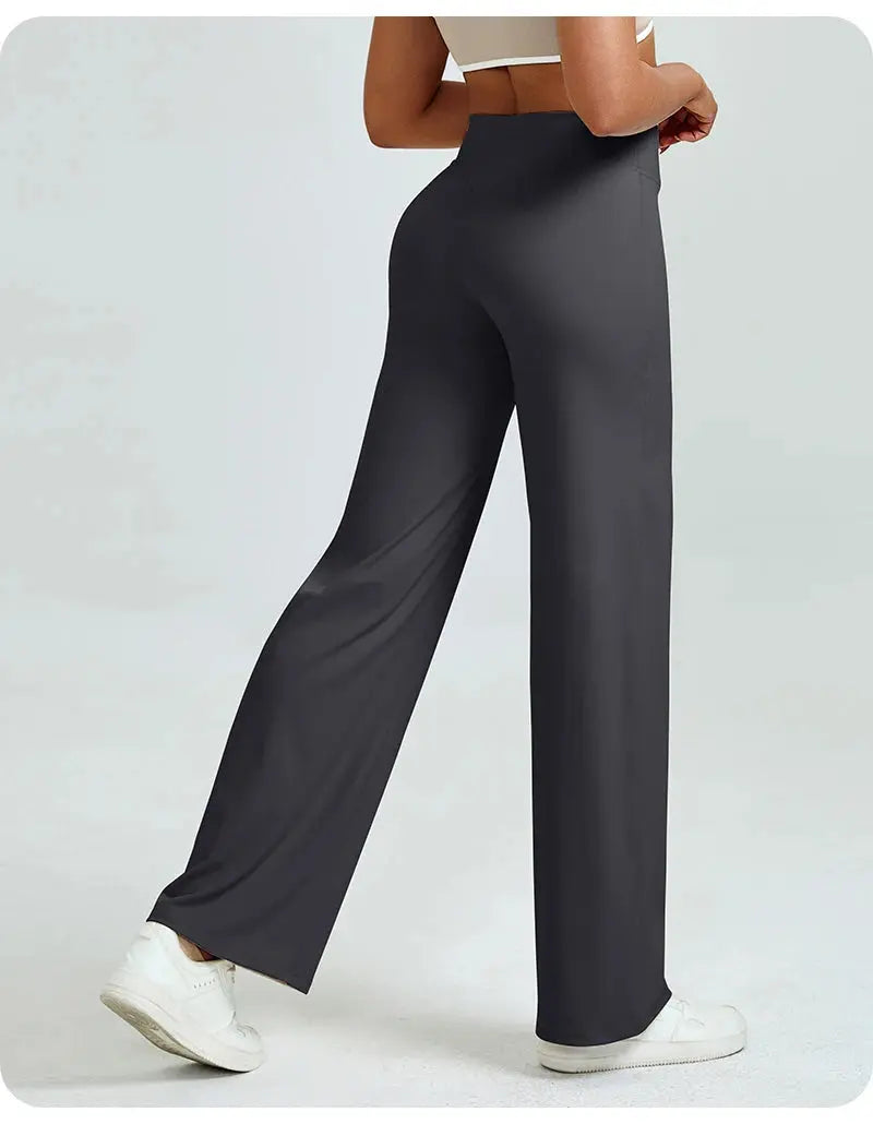 High Waisted Straight Leg Yoga Pants for Women, Naked Feeling Butt Lifting Loose Fit Workout Trousers, Slimming Gym Pants luxecrown.co.uk