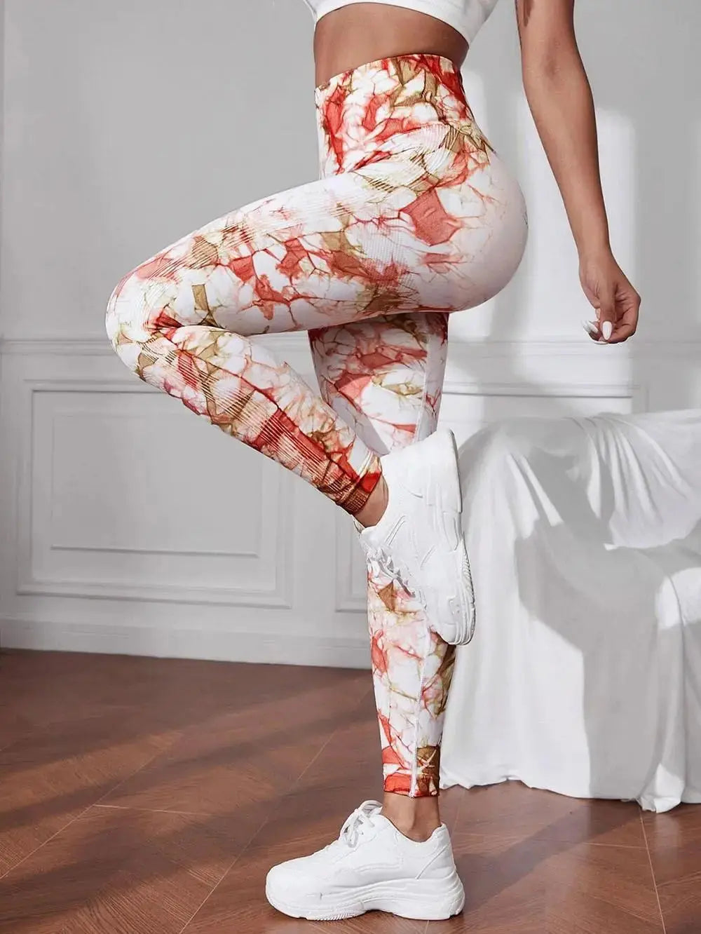 Hip Liftting Seamless Fitness Yoga Leggings Tie Dye Exercise Tights For Women Tummy Control High Waist Workout Pants luxecrown.co.uk