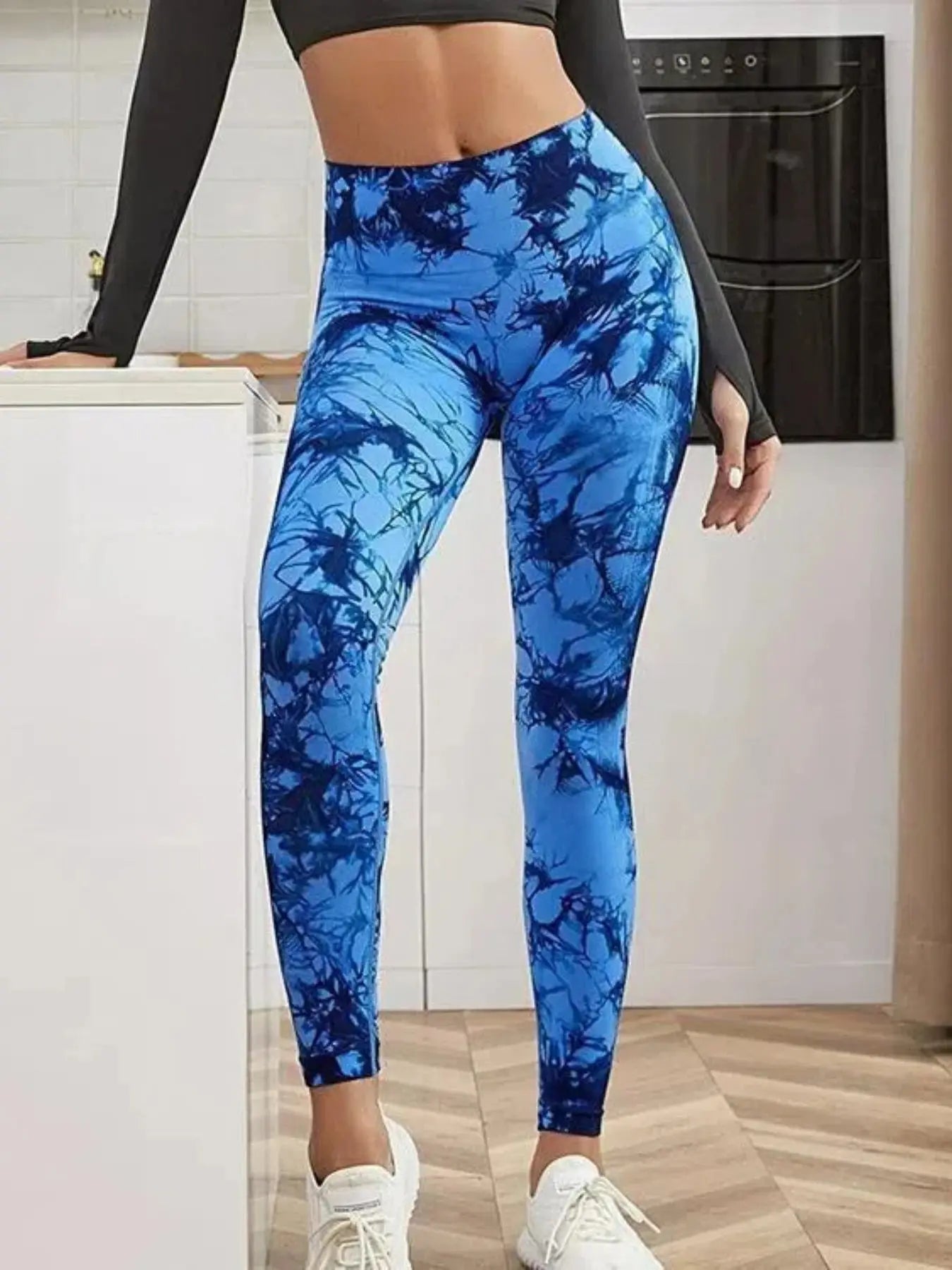 Hip Liftting Seamless Fitness Yoga Leggings Tie Dye Exercise Tights For Women Tummy Control High Waist Workout Pants luxecrown.co.uk
