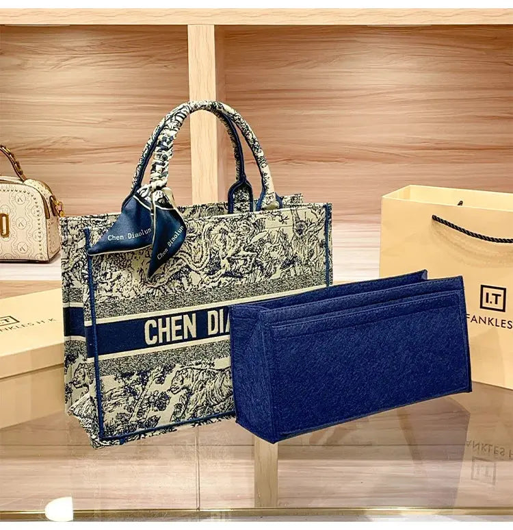 Hong Kong Embroidery Portable Tote Bag New Spring and Summer Large Capacity Premium Commuter Bag luxecrown.co.uk