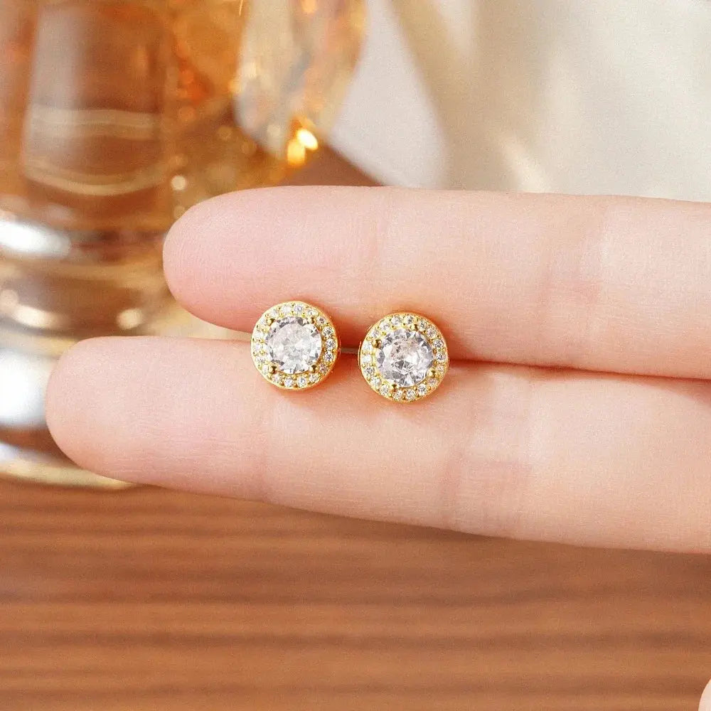 Huitan 925 Sterling Silver Shining White Cubic Zirconia Stud Earrings Luxury High Quality Jewelry Women Wedding Eternity Jewelry Streetsharks