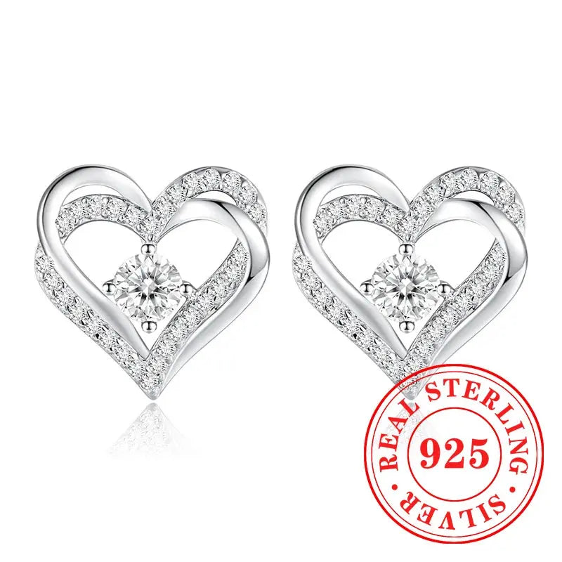 Huitan 925 Sterling Silver Shining White Cubic Zirconia Stud Earrings Luxury High Quality Jewelry Women Wedding Eternity Jewelry Streetsharks