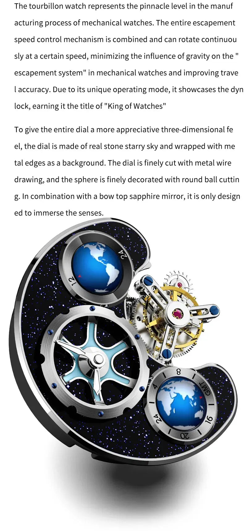 IDEAL KNIGHT Top Brand Luxruy Mens Watch Advanced Tourbillon Automatic Mechanical Watch Waterproof Luminous Dual Region Time luxecrown.co.uk