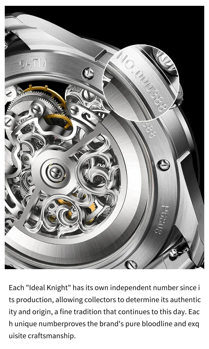 IDEAL KNIGHT Top Brand Luxruy Mens Watch Advanced Tourbillon Automatic Mechanical Watch Waterproof Luminous Dual Region Time luxecrown.co.uk