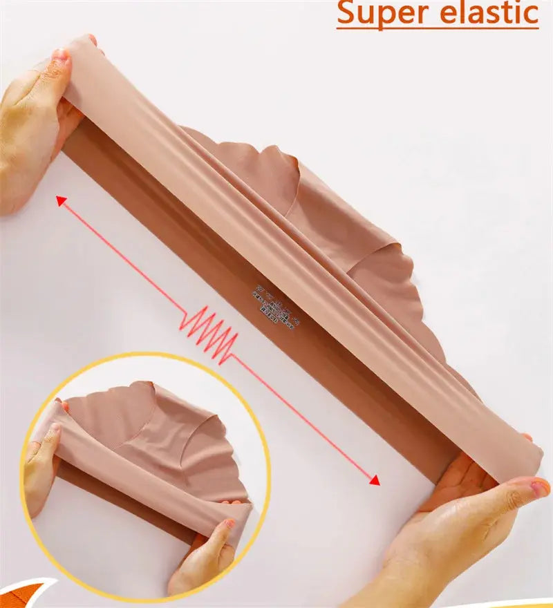 Ice Silk Seamless Panties 4PCS/Set Women's Briefs Solid Color Elastic Underwear Female Ultra Thin No Trace Wavy Side Panties luxecrown.co.uk