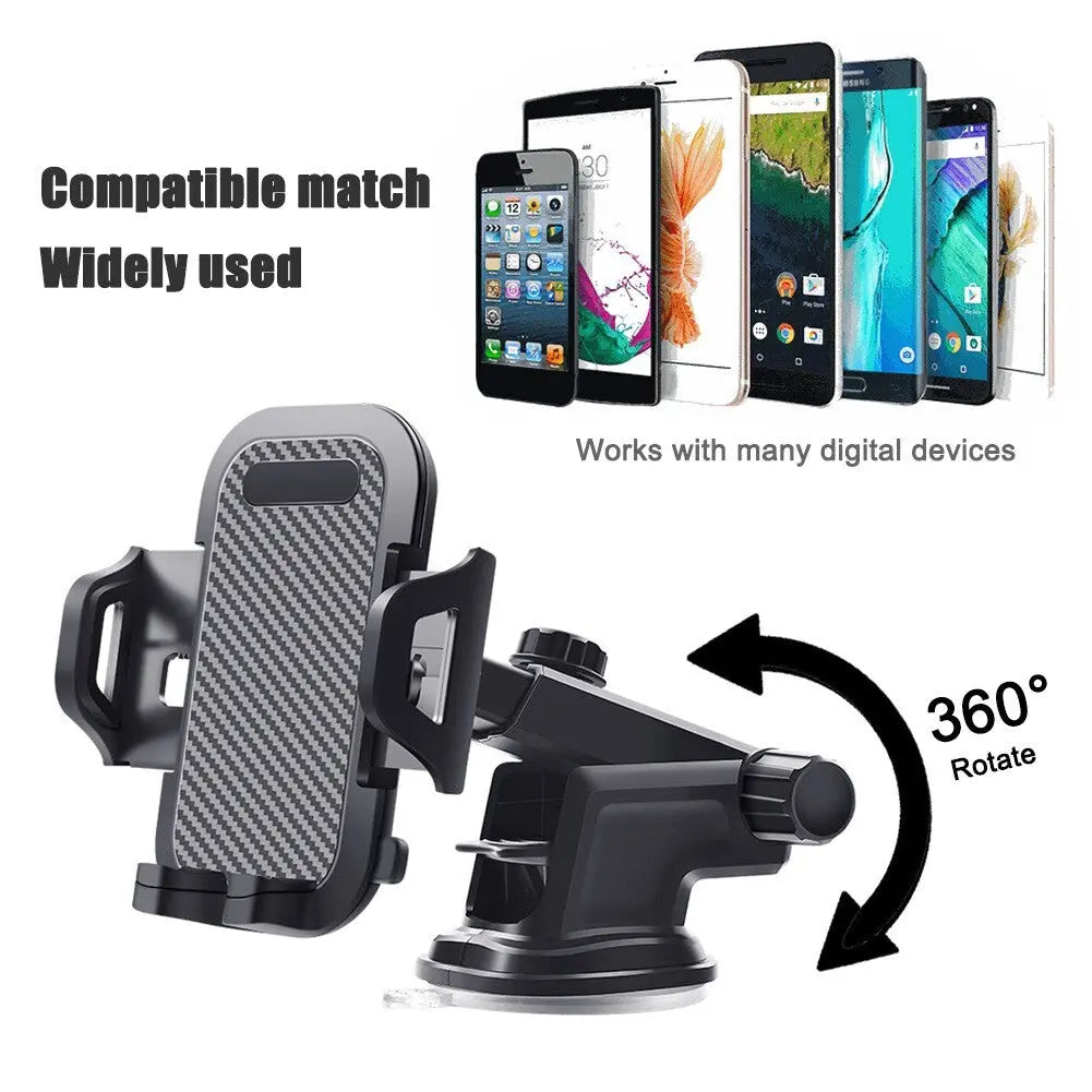 In Car Phone Universal Holder 360 Rotatable Car Mobile Phone Suction Mount luxecrown