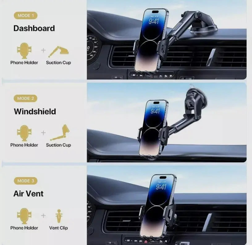 In Car Phone Universal Holder 360 Rotatable Car Mobile Phone Suction Mount luxecrown