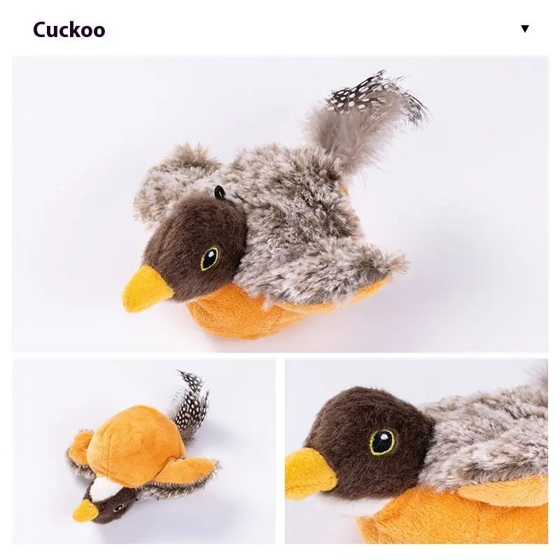 Interactive Cat Plush Toys For Indoor Cats Automatic Flapping Bird Cat Toy USB Rechargeable Electronic Pet Enrichment Toys StreetSharks