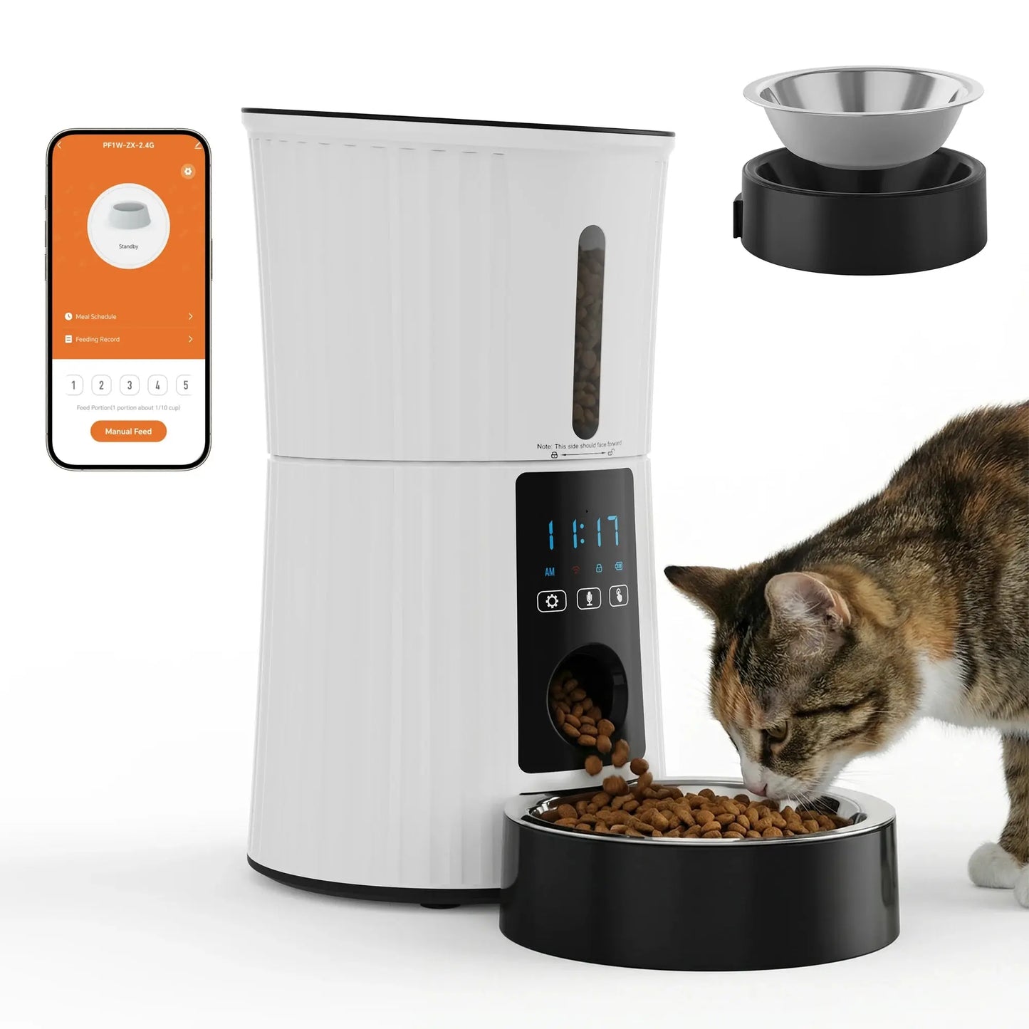 JHK 4L Automatic Cat Feeder WiFi Timed Cat Food Dispenser with APP Control Dual Power Supply Indoor Programmable Pet Feeder luxecrown.co.uk