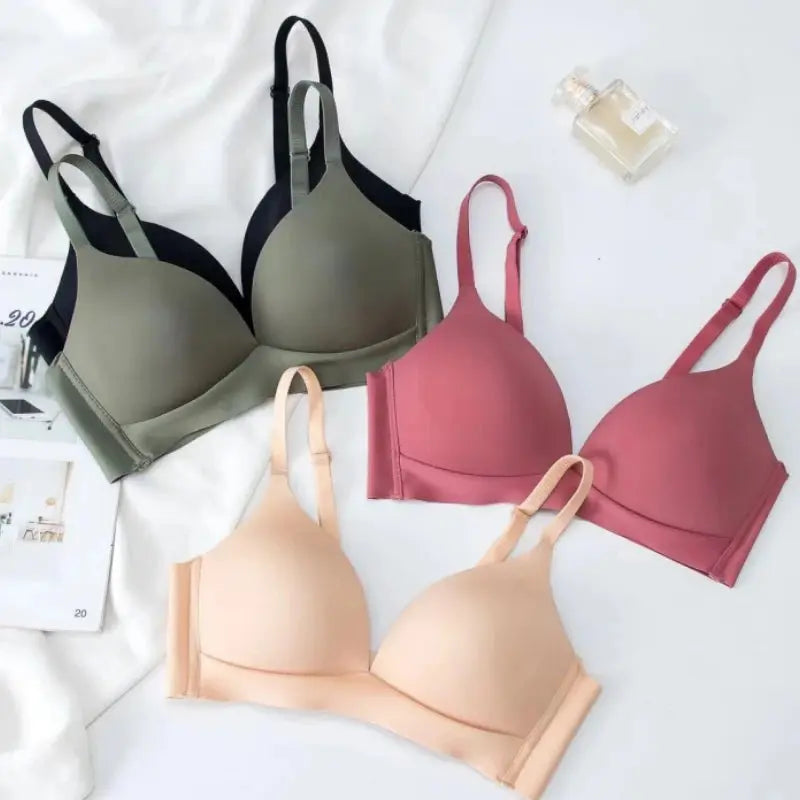 Japanese Style Seamless Push Up Bra Comfort Wireless Underwear Women's No Steel Ring Bralette 3/4 Cup Glossy Bra Female Lingerie luxecrown.co.uk