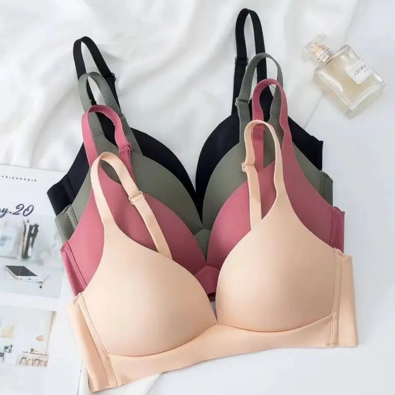 Japanese Style Seamless Push Up Bra Comfort Wireless Underwear Women's No Steel Ring Bralette 3/4 Cup Glossy Bra Female Lingerie luxecrown.co.uk