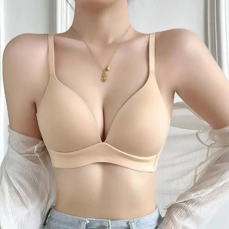 Japanese Style Seamless Push Up Bra Comfort Wireless Underwear Women's No Steel Ring Bralette 3/4 Cup Glossy Bra Female Lingerie luxecrown.co.uk