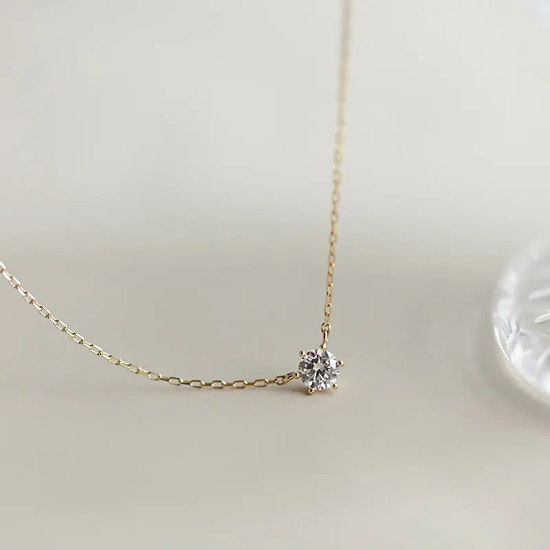 Jkeli 925 Sterling Silver 18k Gold Plated Necklace Single Sparkling Zircon Clavicle Chain for Women Wedding Jewelry collares Streetsharks