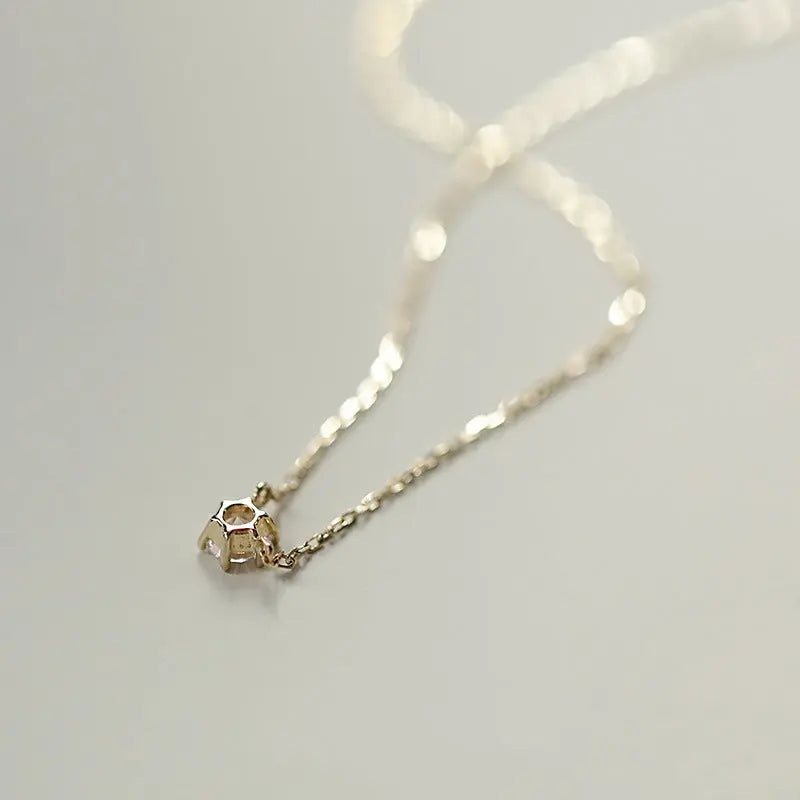 Jkeli 925 Sterling Silver 18k Gold Plated Necklace Single Sparkling Zircon Clavicle Chain for Women Wedding Jewelry collares Streetsharks