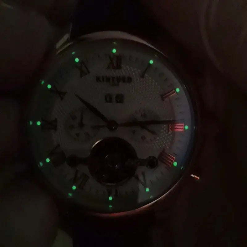 KINYUED Tourbillon Men Watches Fashion Business Automatic Mechanical Watch Men Casual Leather Waterproof Watch Relogio Masculino luxecrown.co.uk