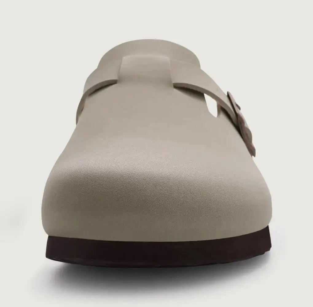 Kidmi Men's Suede Clogs Cork Footbed Clogs for Women Soft Leather Adjustable Buckle Slip-on Potato Shoes Sandals Beach Slippers luxecrown.co.uk